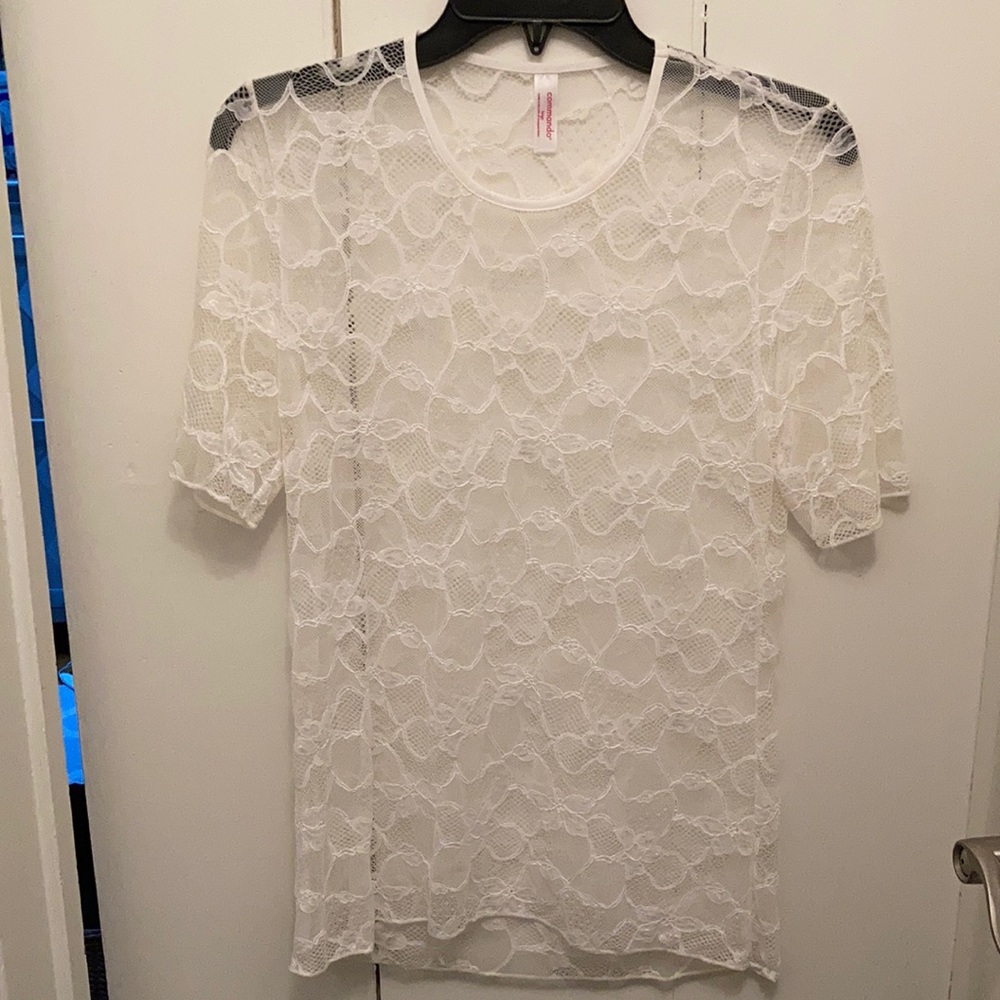 Commando white lace t shirt size L never been worn